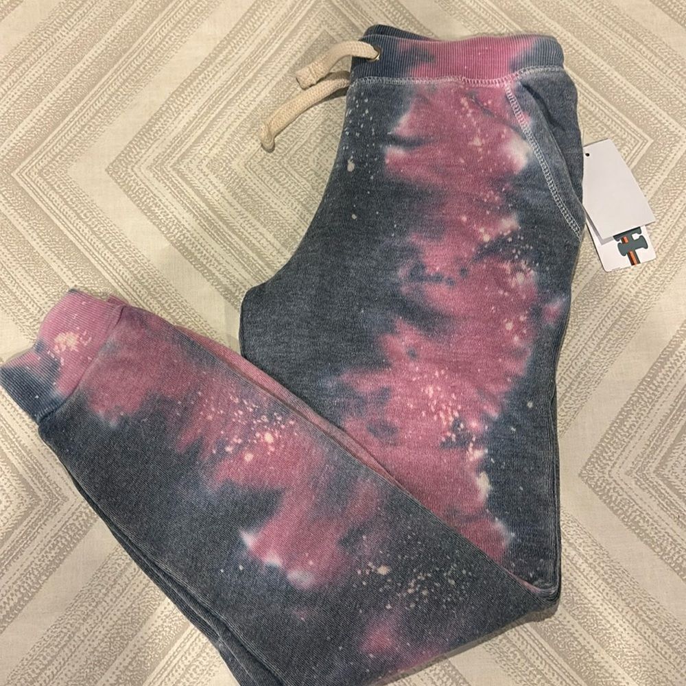 Vintage Havana Girls Blue and Purple Tie Dye Drawstring Joggers - Size L/14